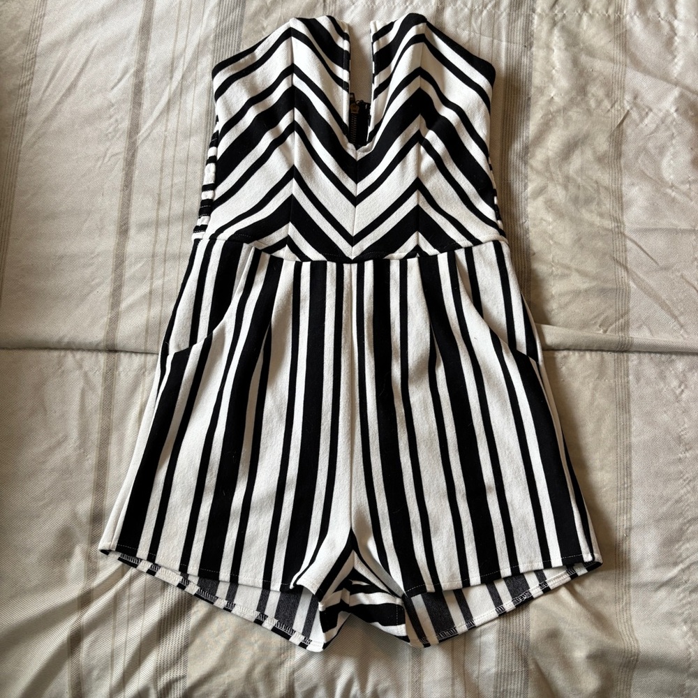 Windsor Striped Romper NWOT